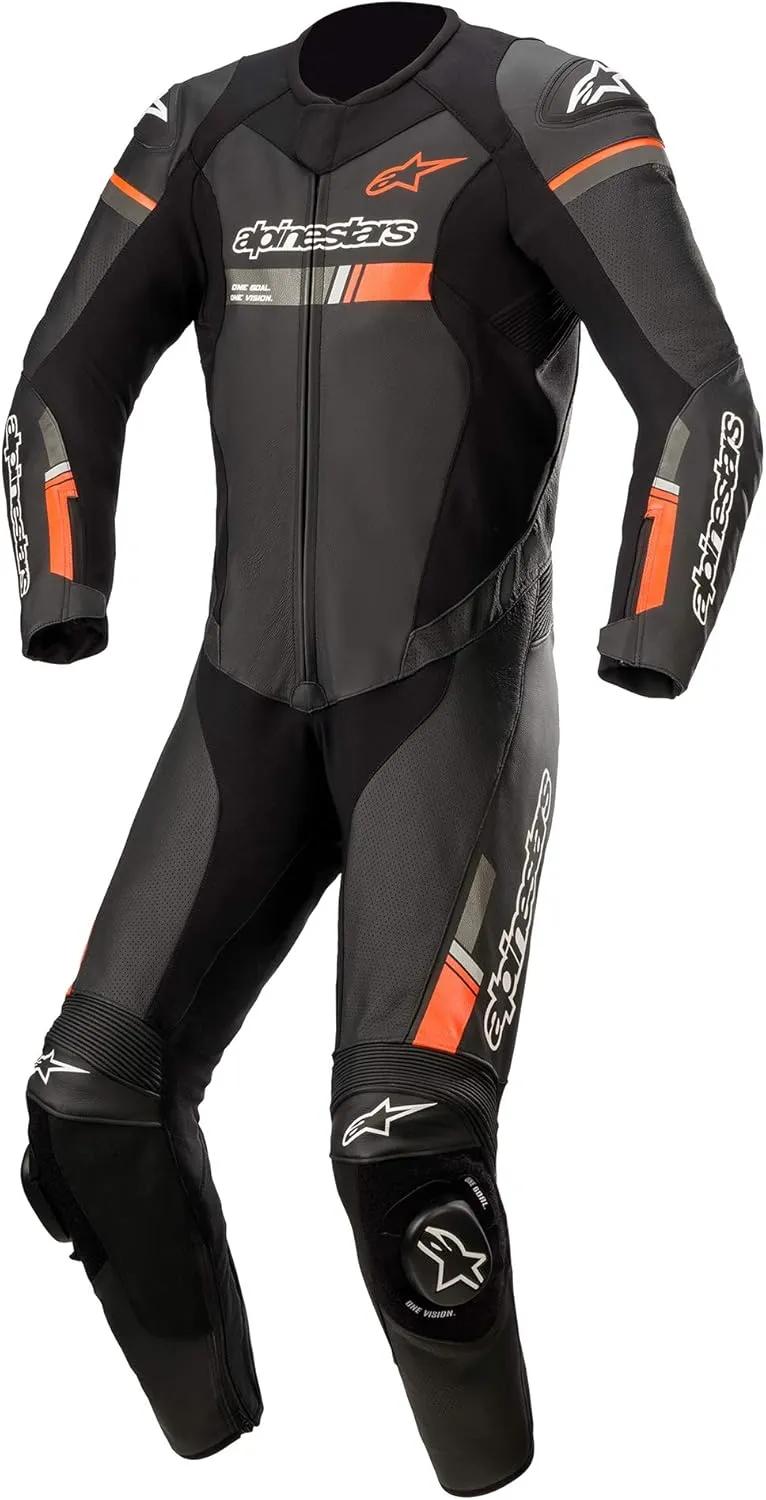 Alpinestars GP Force Chaser Leather One Piece Suit (54) (Black/Red Fluorescent)