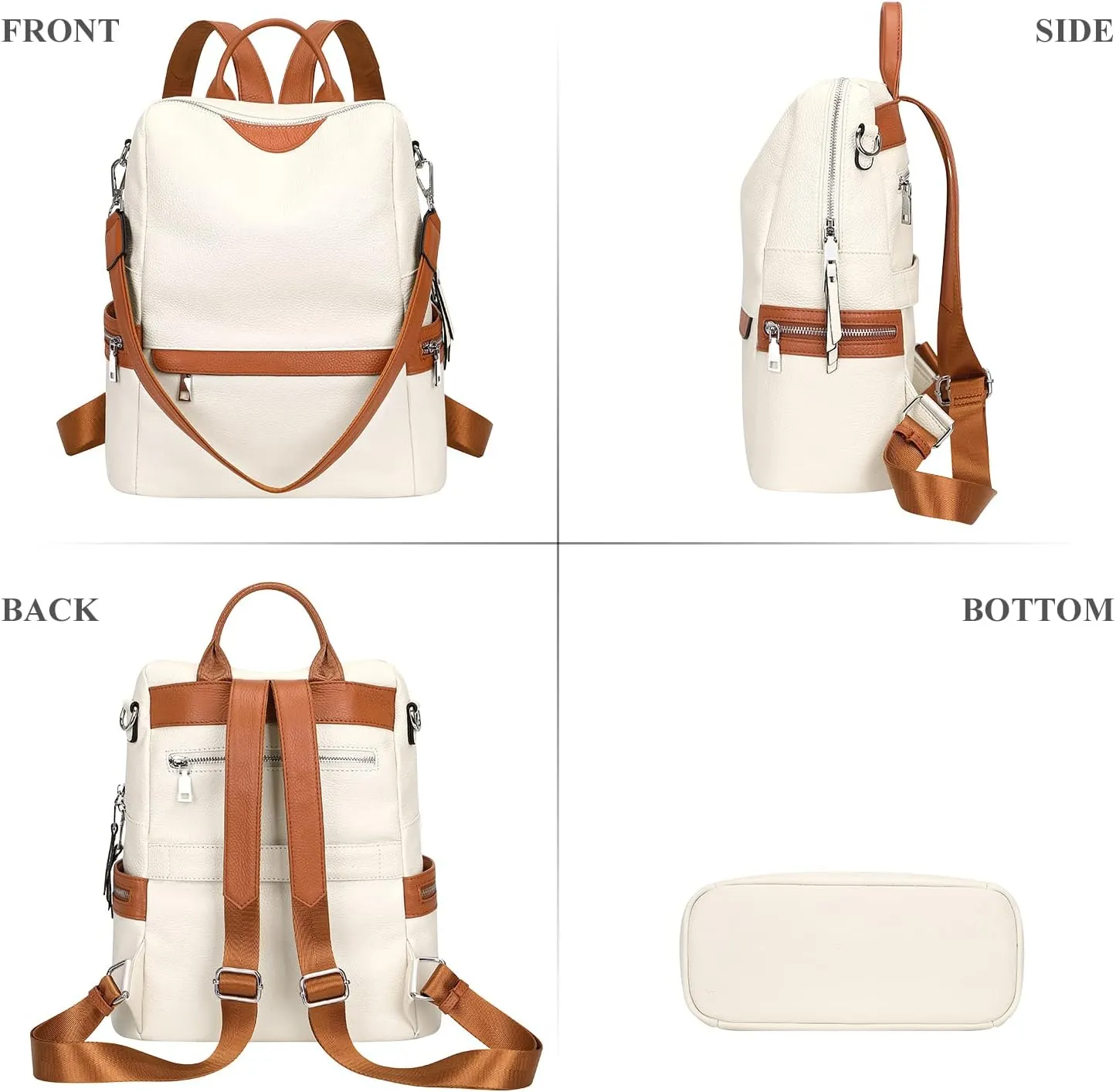 ALTOSY Leather Backpack for Women Elegant Genuine Backpack Purse Ladies Leather Shoulderbag