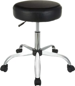 Amazon Basics Drafting Spa Bar Stool with Wheels, Height Adjustable Swivel, Black, 22.05" D x 22.83" W x 19.88" H