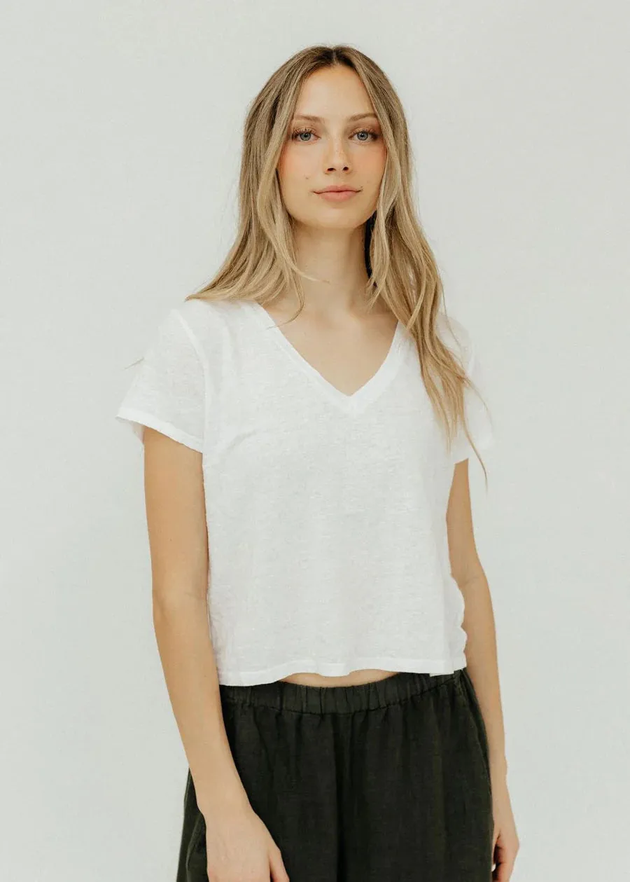 Amber Crop Tee - White