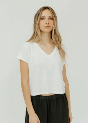 Amber Crop Tee - White