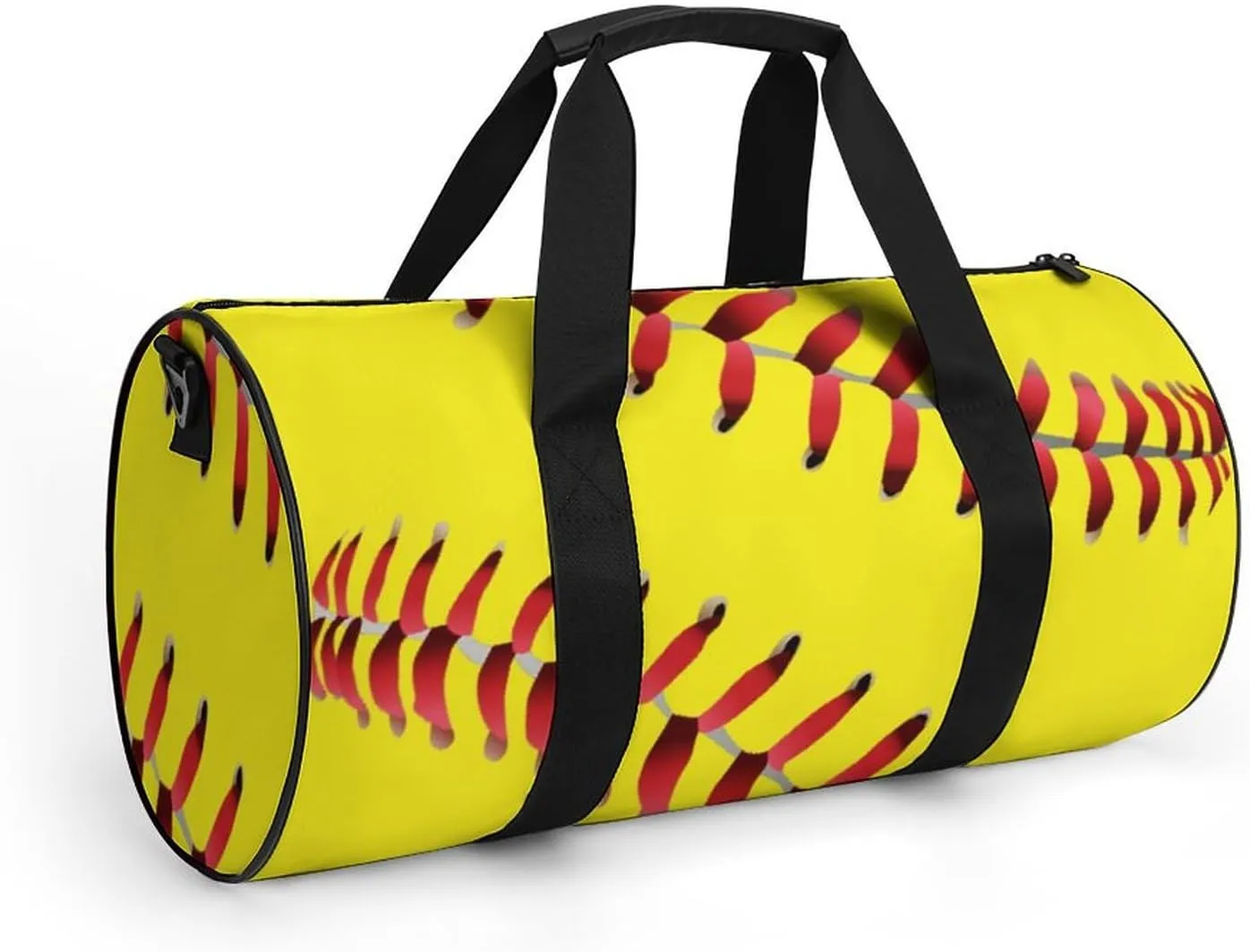 American Red Line Yellow Softball Large Capacity Cylindrical Fitness Bag, Hand-held Fitness Bag