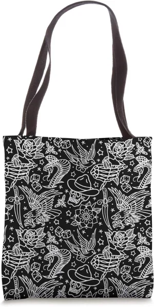 American Traditional Tattoo art Pattern Tote Bag