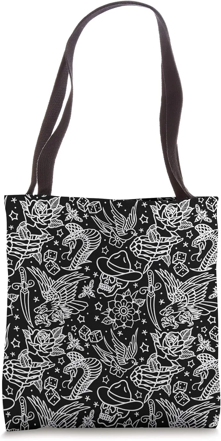 American Traditional Tattoo art Pattern Tote Bag