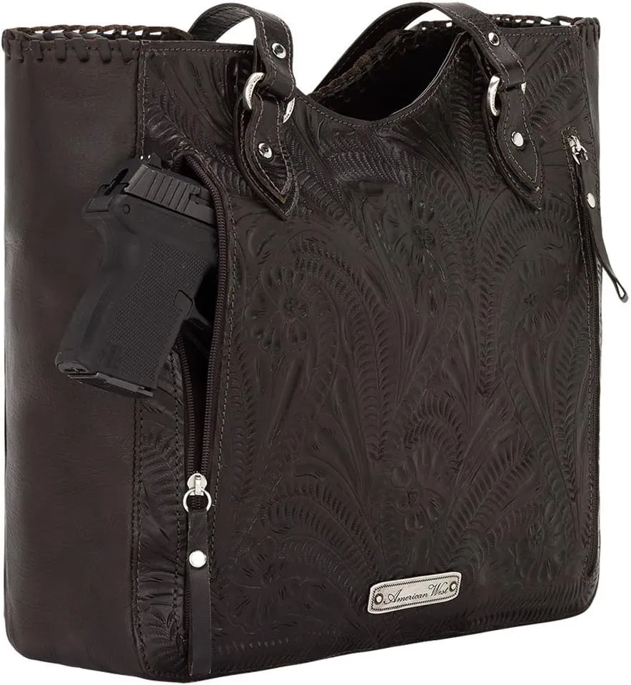 American West Leather Concealed Carry Tote, Women's Handbag