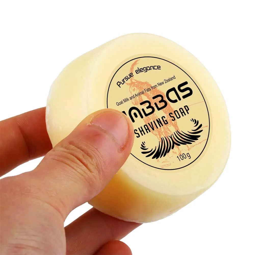 Anbbas Synthetic Badger Hair Shaving Brush,Stainless Steel Shaving Stand and Bowl,Goat Milk Shaving Soap 100g for Men Wet Shave Kit