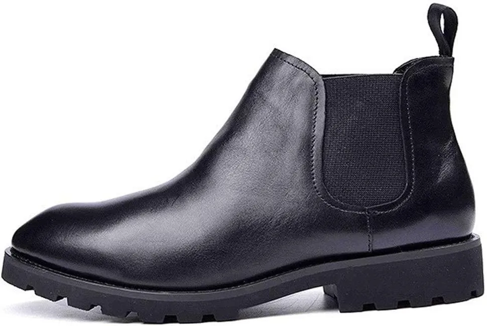 Ankle Boots For Men Mens Low Heel Chelase Boots Business Club Party Holiday For Office The First Layer Of Cowhide Genuine Leather