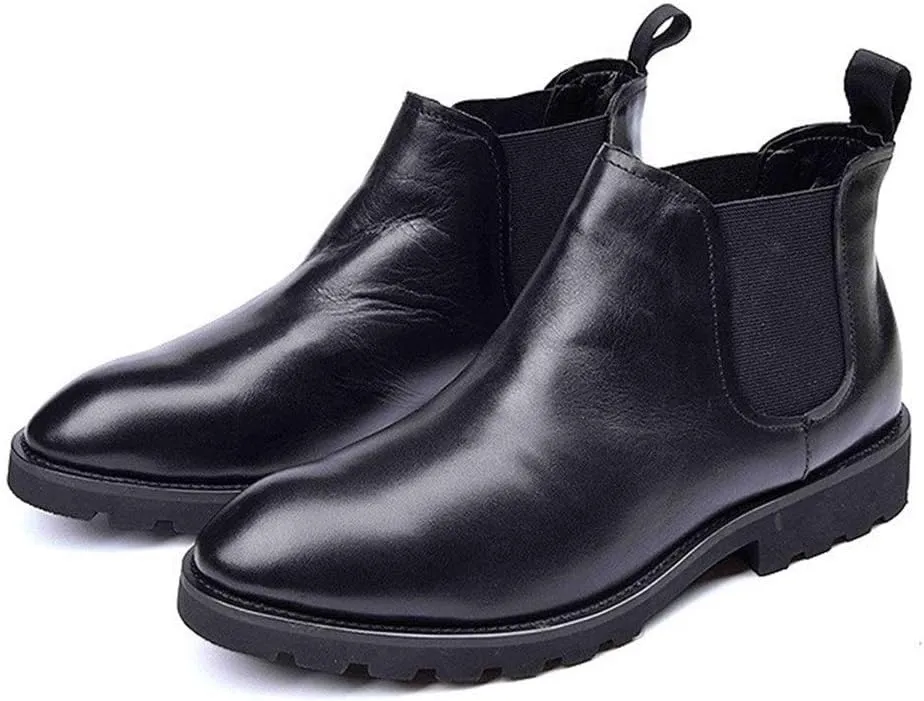 Ankle Boots For Men Mens Low Heel Chelase Boots Business Club Party Holiday For Office The First Layer Of Cowhide Genuine Leather