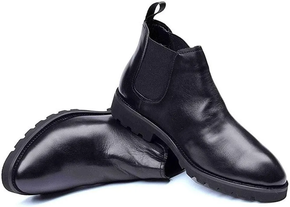 Ankle Boots For Men Mens Low Heel Chelase Boots Business Club Party Holiday For Office The First Layer Of Cowhide Genuine Leather