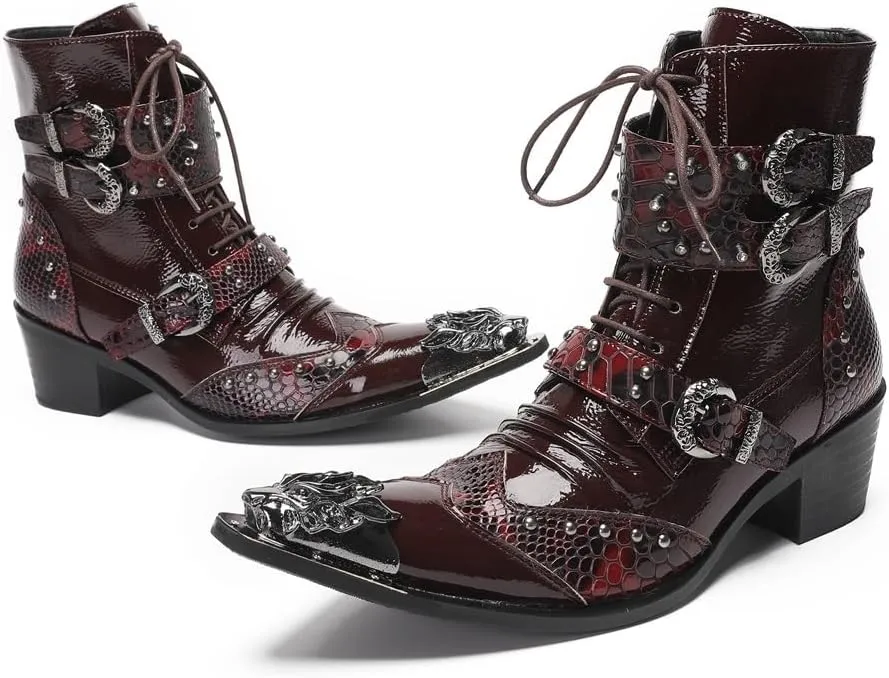 Ankle Boots For Men Party Business Office Holiday Club For Show The First Layer Of Cowhide Genuine Pure Leather