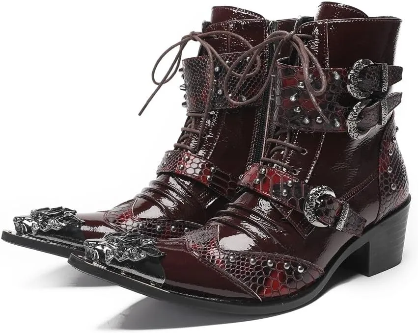 Ankle Boots For Men Party Business Office Holiday Club For Show The First Layer Of Cowhide Genuine Pure Leather
