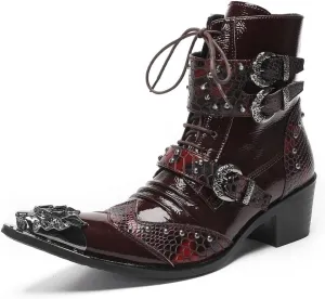 Ankle Boots For Men Party Business Office Holiday Club For Show The First Layer Of Cowhide Genuine Pure Leather