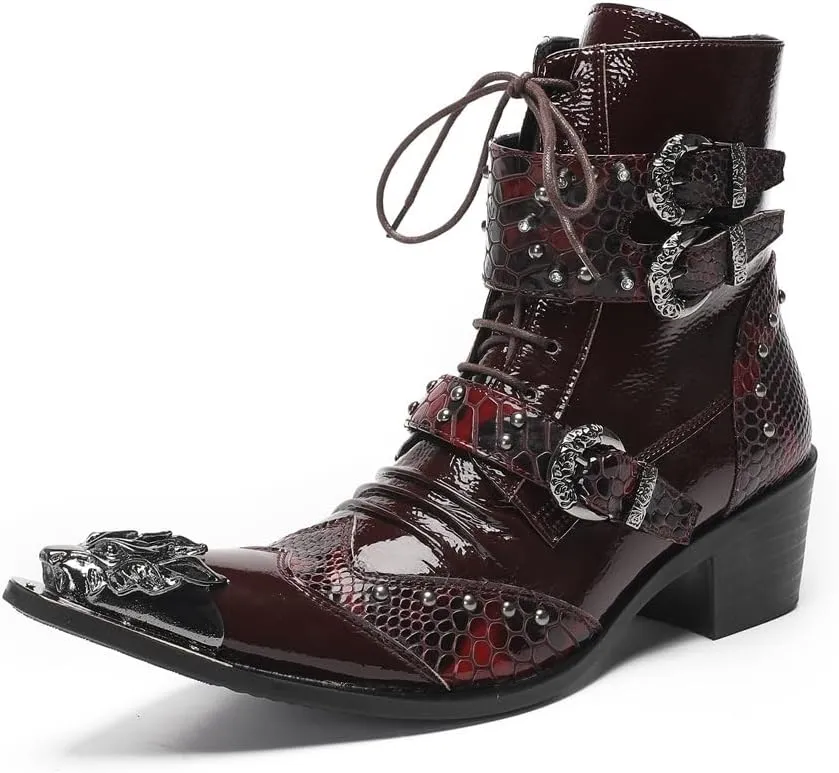 Ankle Boots For Men Party Business Office Holiday Club For Show The First Layer Of Cowhide Genuine Pure Leather