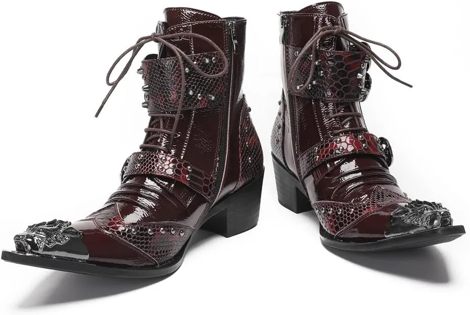 Ankle Boots For Men Party Business Office Holiday Club For Show The First Layer Of Cowhide Genuine Pure Leather