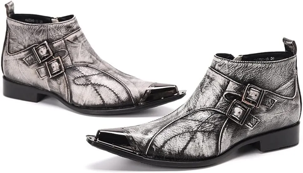 Ankle Boots For Men Show Holiday Party Office Club For Business The First Layer Of Cowhide Pure Leather