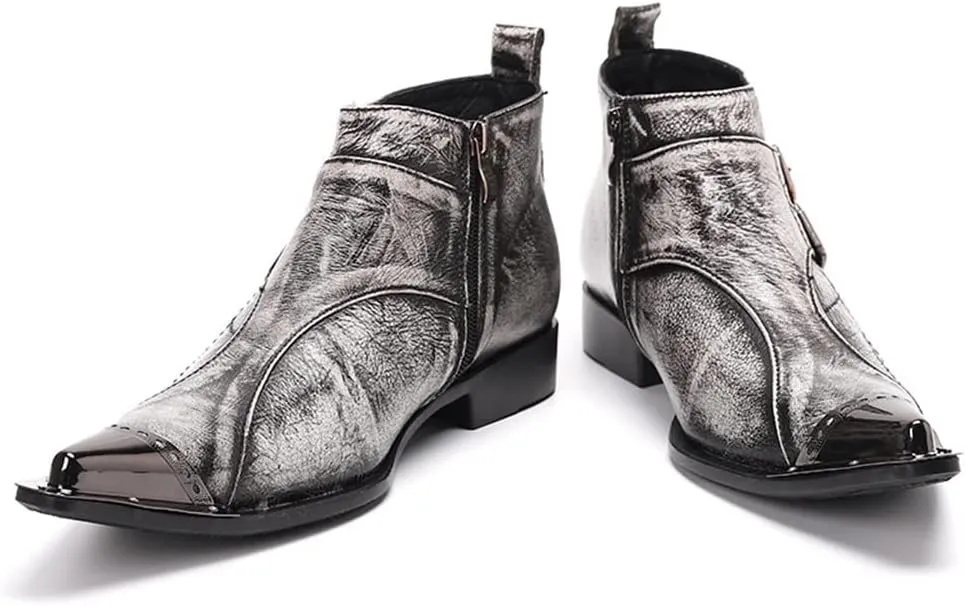 Ankle Boots For Men Show Holiday Party Office Club For Business The First Layer Of Cowhide Pure Leather