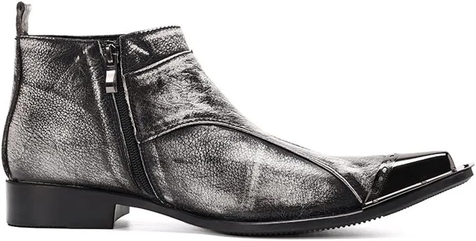 Ankle Boots For Men Show Holiday Party Office Club For Business The First Layer Of Cowhide Pure Leather
