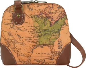 Anna by Anuschka Heritage Collection Women's Genuine Leather Small Multi-Compartment Zip-Around Organizer - USA Map Tan