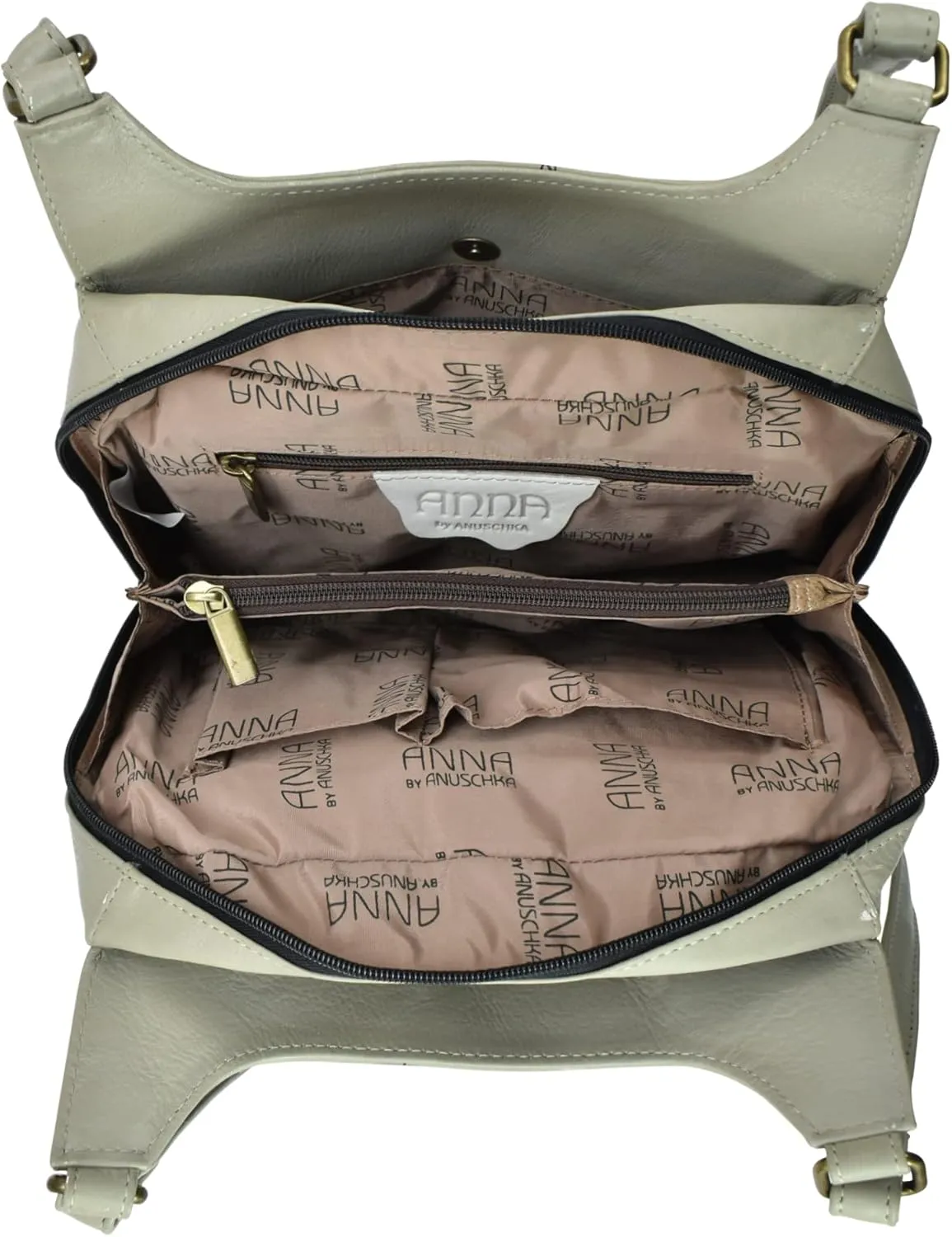 Anna by Anuschka Women Hand Painted Leather Triple Compartment Satchel