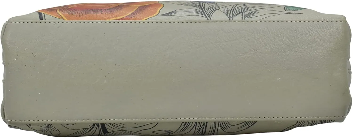 Anna by Anuschka Women Hand Painted Leather Triple Compartment Satchel