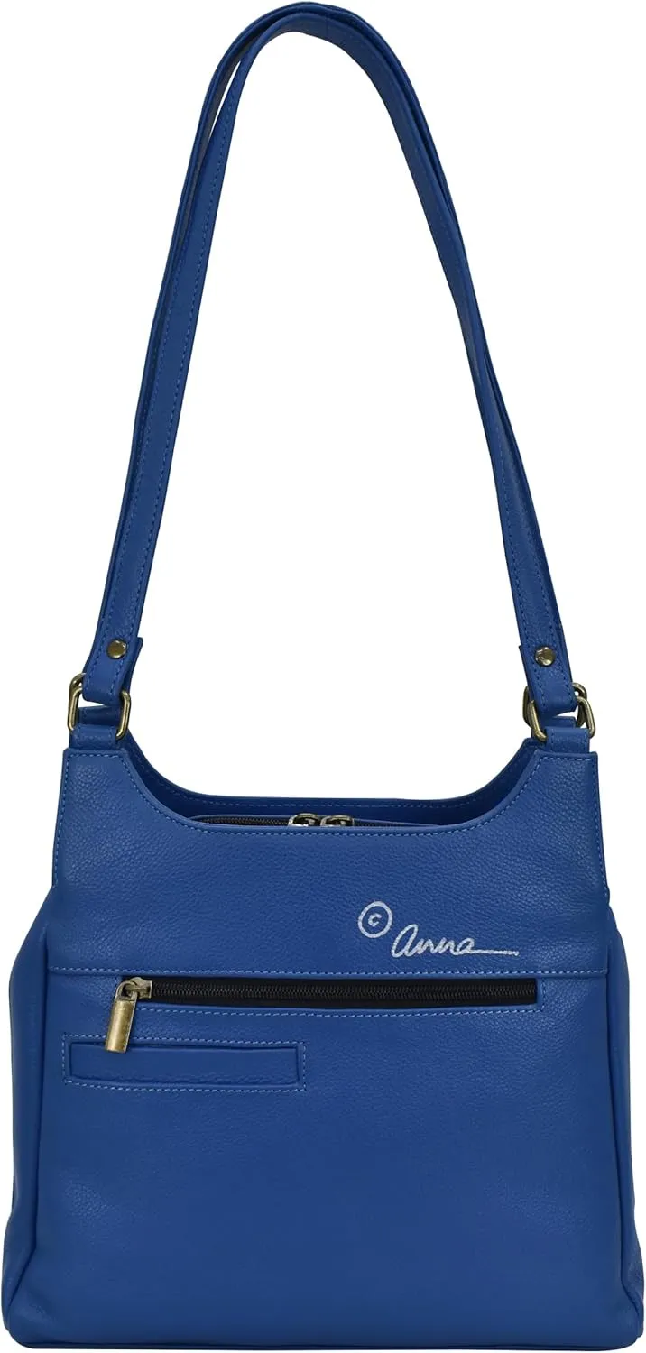 Anna by Anuschka Women Hand Painted Leather Triple Compartment Satchel