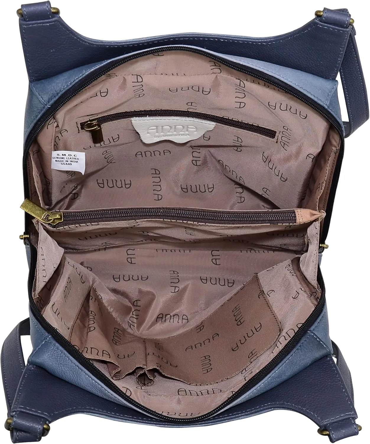 Anna by Anuschka Women Hand Painted Leather Triple Compartment Satchel