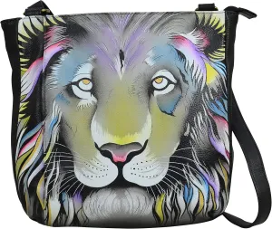 Anna by Anuschka Women's Genuine Leather Medium Crossbody | Hand Painted Original Artwork