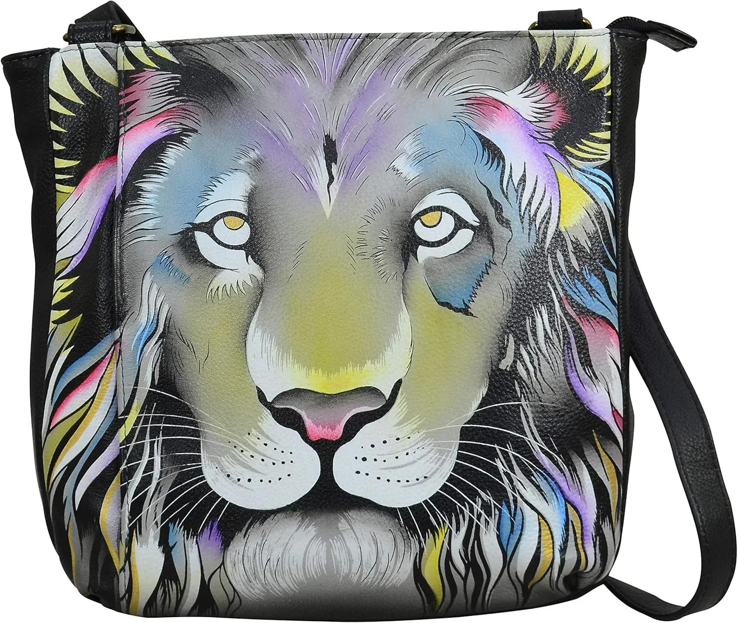 Anna by Anuschka Women's Genuine Leather Medium Crossbody | Hand Painted Original Artwork