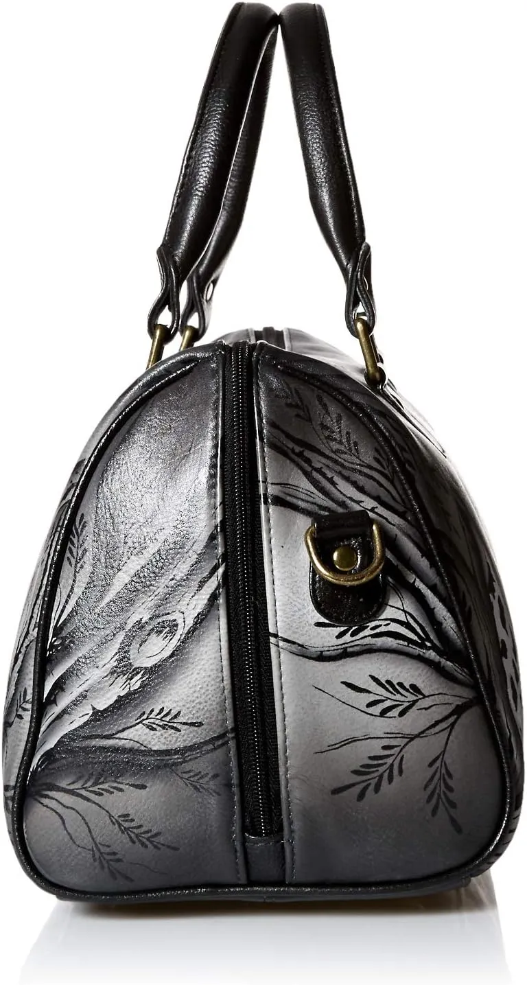 Anna by Anuschka Women's Genuine Leather Satchel | Zip Around | Hand-Painted Original Artwork