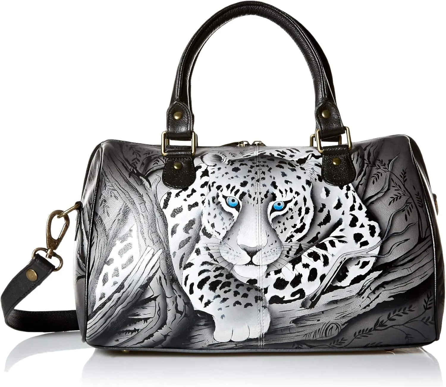 Anna by Anuschka Women's Genuine Leather Satchel | Zip Around | Hand-Painted Original Artwork