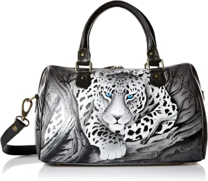 Anna by Anuschka Women's Genuine Leather Satchel | Zip Around | Hand-Painted Original Artwork