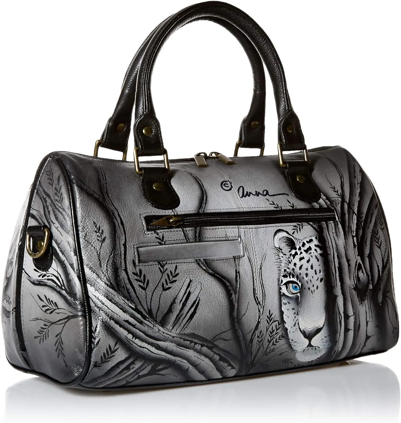 Anna by Anuschka Women's Genuine Leather Satchel | Zip Around | Hand-Painted Original Artwork