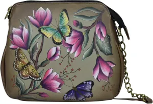 Anna by Anuschka Women's Hand-Painted Leather Medium Multi-Compartment Bag