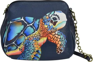 Anna by Anuschka Women's Hand-Painted Leather Medium Multi-Compartment Bag