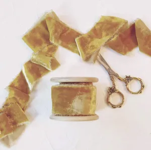 Antique Gold Velvet Ribbon