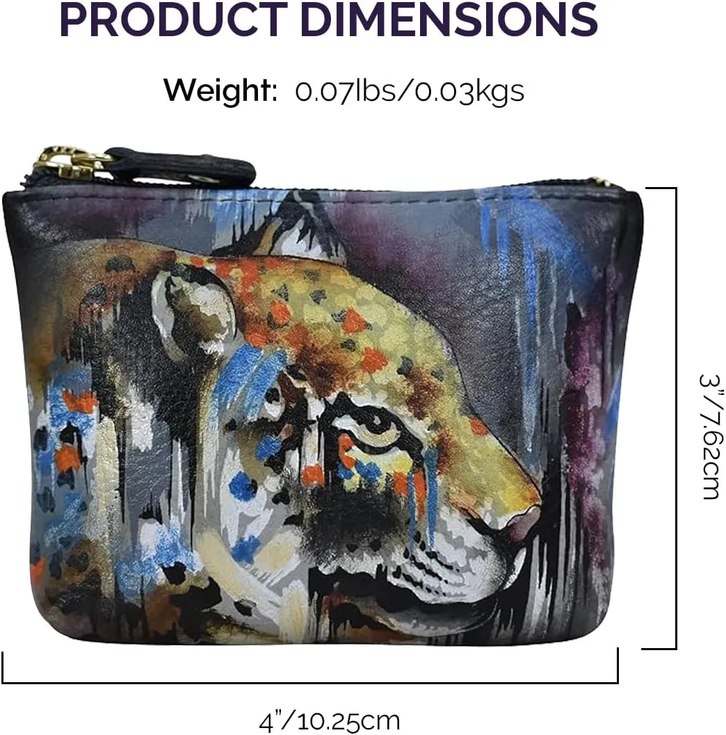 Anuschka Women’s Leather Coin Purse | Genuine Soft Leather | Hand-painted Original Art