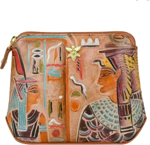 Anuschka Women's Original Genuine Leather Hand-Painted Multipurpose Zip Pouch - Coin Purse with Top Zip Closure