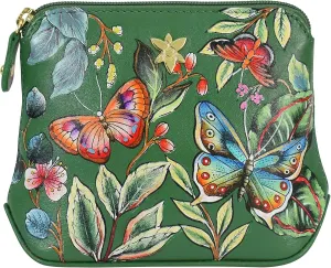 Anuschka Women's Original Genuine Leather Hand-Painted Multipurpose Zip Pouch - Coin Purse with Top Zip Closure