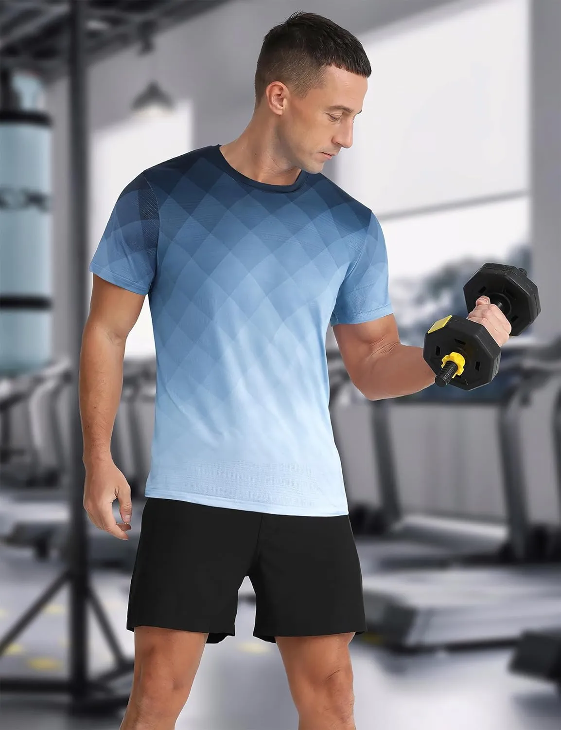 APTRO Men's Athletic T-Shirt Performance Gym Shirt Quick Dry Moisture Wicking Running Workout Short Sleeve Tops