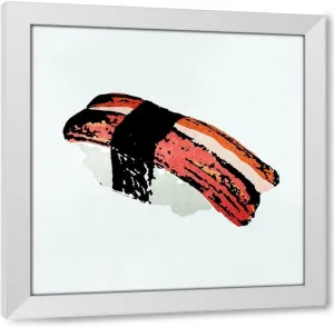 ArtDirect Sushi Style II 48x48 Huge White Modern Wood Framed Canvas Giclee Art by Warren, Annie