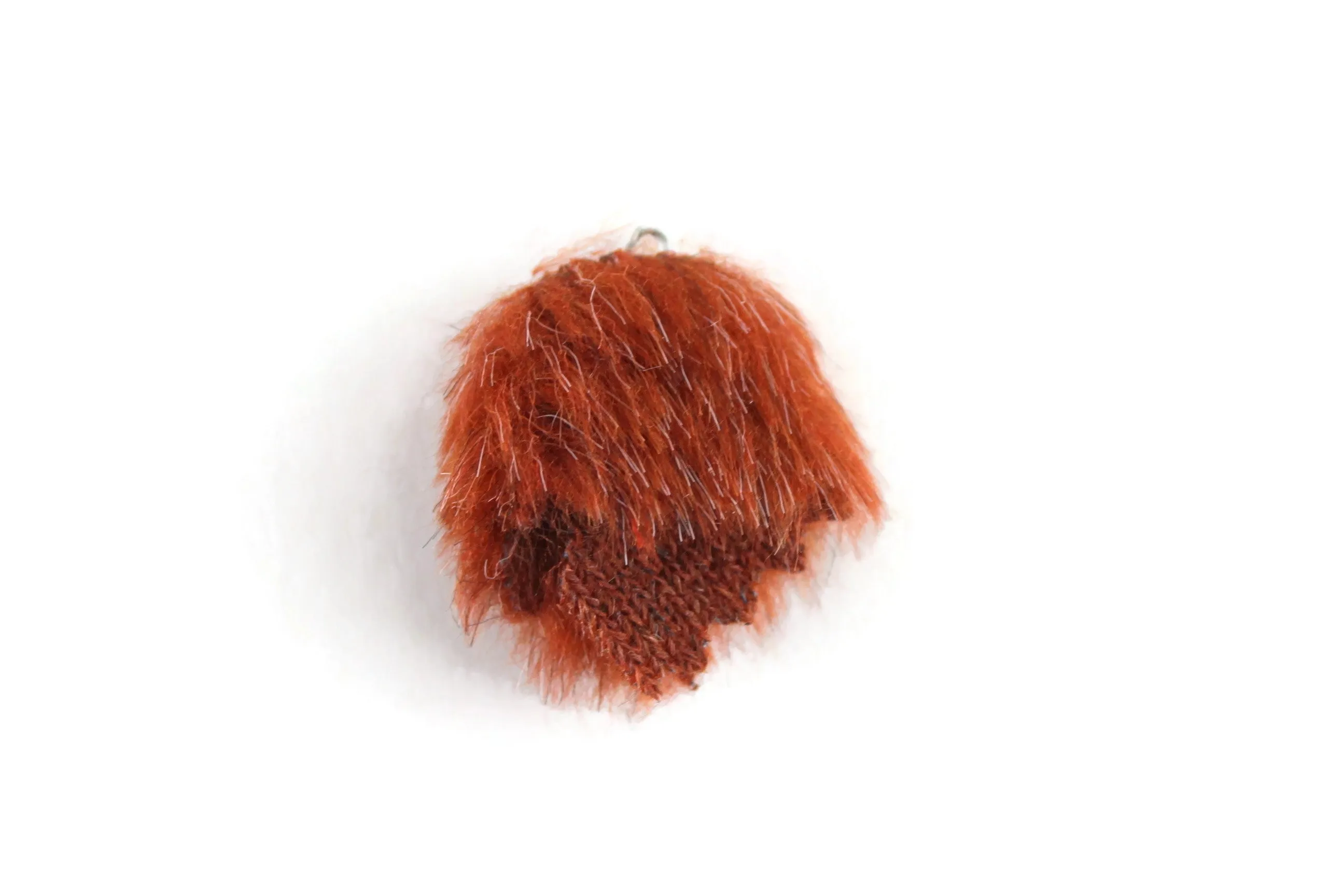 Artisan-Made Vintage 1:12 Miniature Dollhouse Reddish Brown Faux Fur Scarf Stole on Hanger