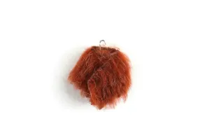 Artisan-Made Vintage 1:12 Miniature Dollhouse Reddish Brown Faux Fur Scarf Stole on Hanger