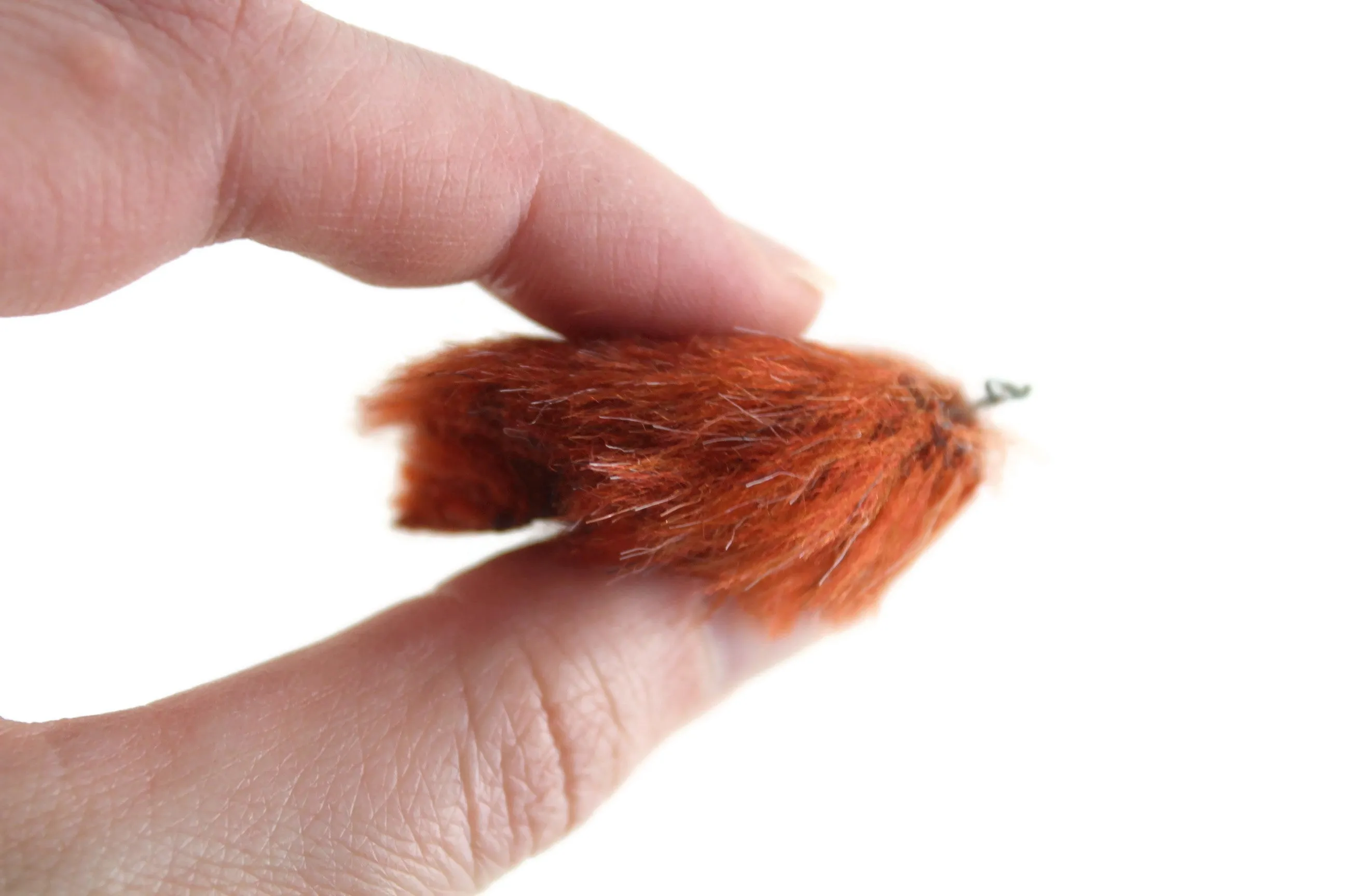 Artisan-Made Vintage 1:12 Miniature Dollhouse Reddish Brown Faux Fur Scarf Stole on Hanger