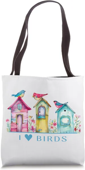 Backyard Song Bird Watching Watcher Birder "I Heart Birds" Tote Bag