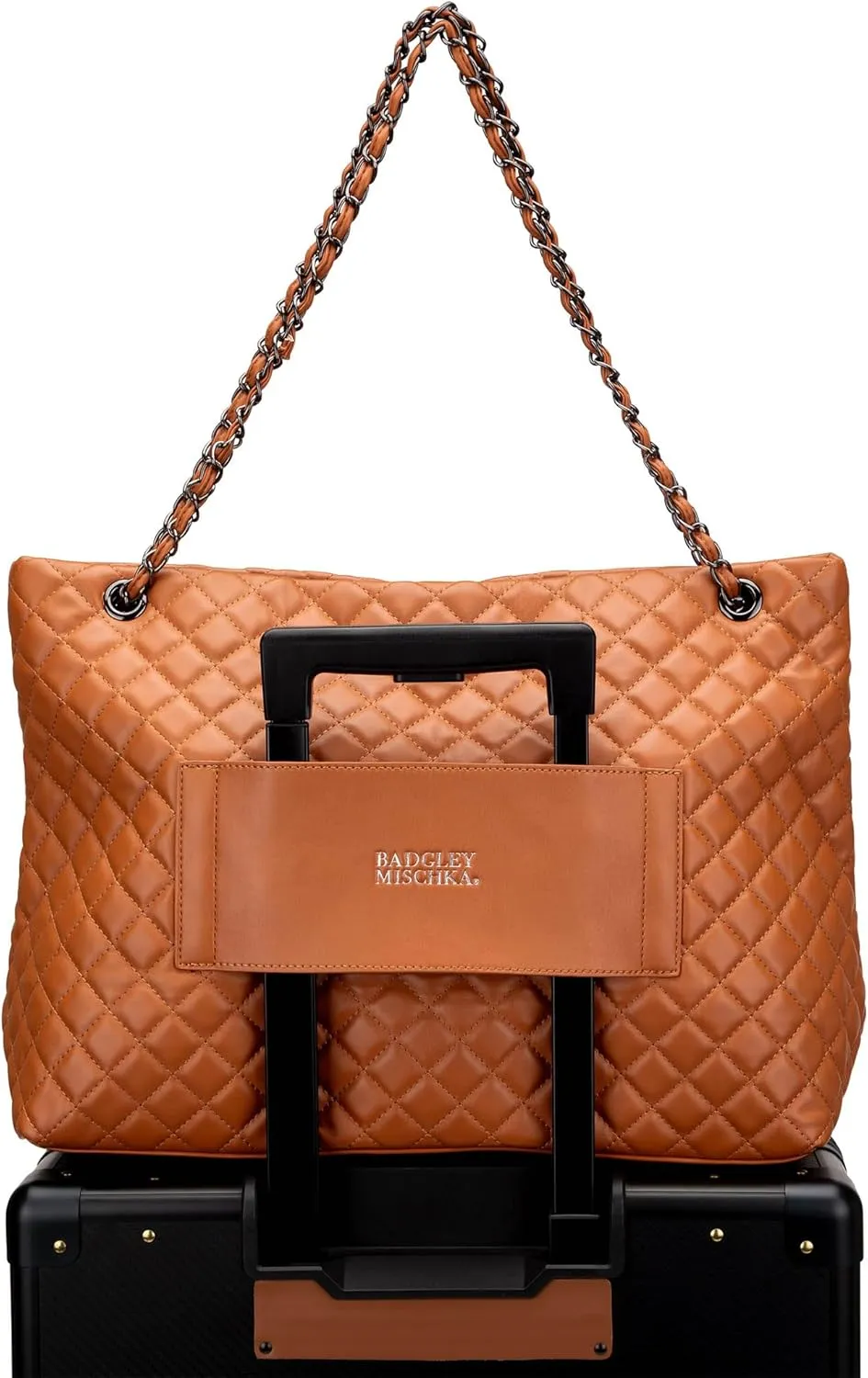 Badgley Mischka Diana Quilted Vegan Leather Tote Weekender Travel Bag