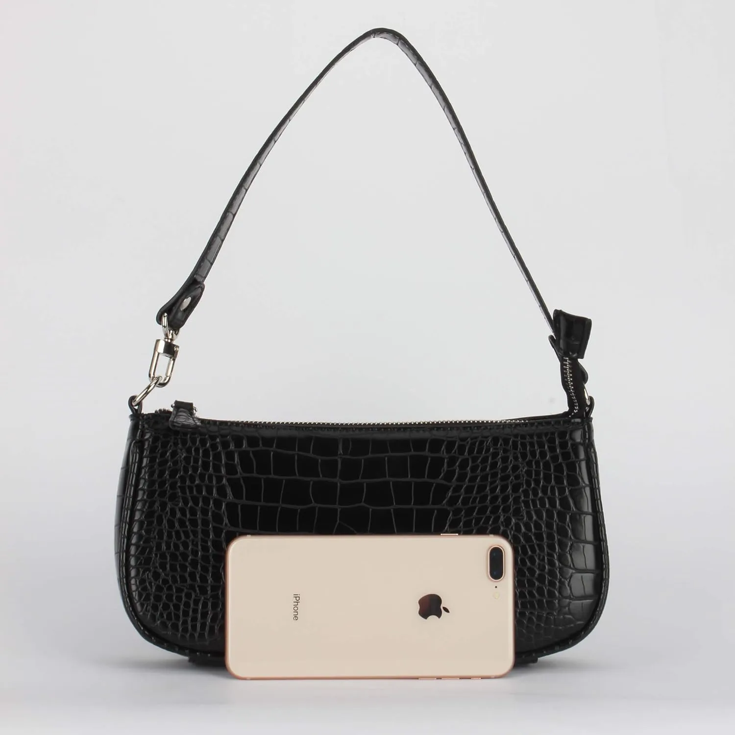 Bag Crocodile Effect Retro Faux Leather Classic Clutch Shoulder Purse Handbag for Women