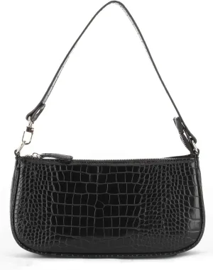 Bag Crocodile Effect Retro Faux Leather Classic Clutch Shoulder Purse Handbag for Women
