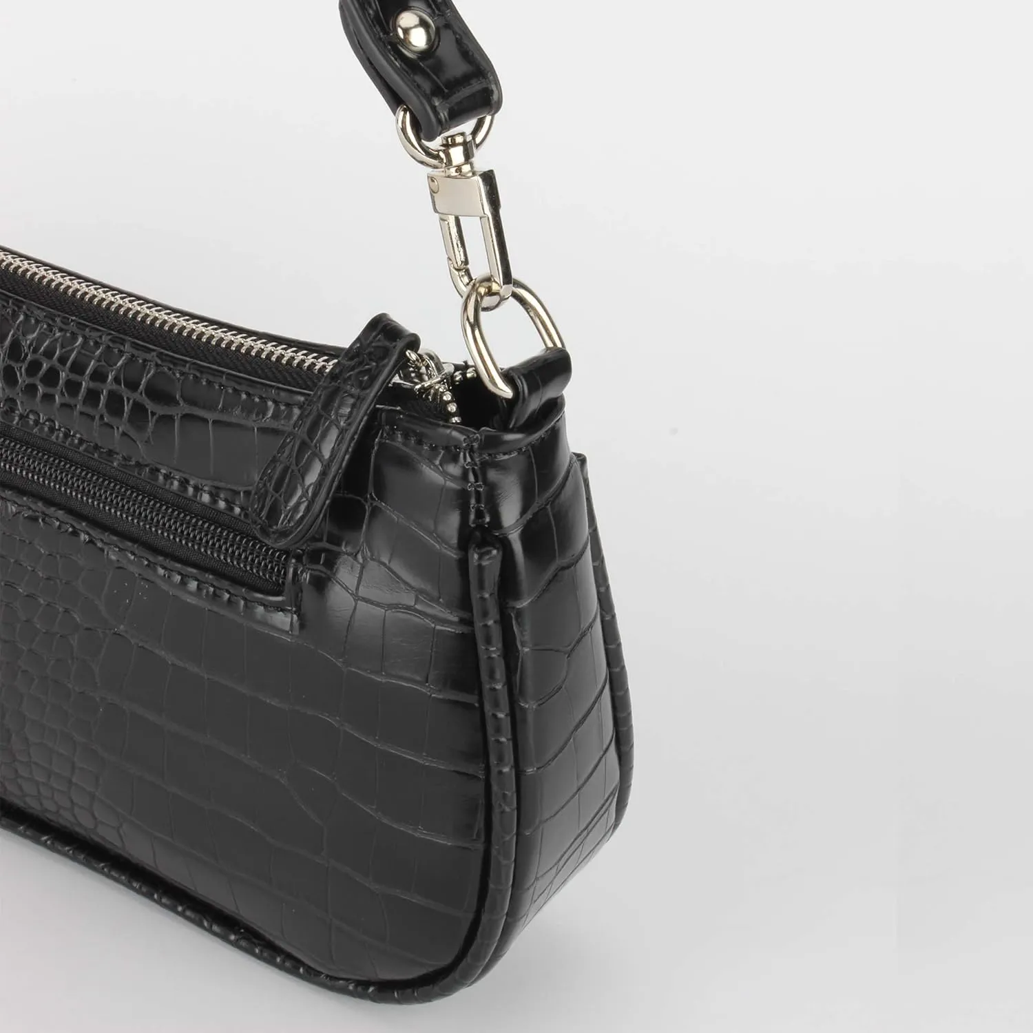 Bag Crocodile Effect Retro Faux Leather Classic Clutch Shoulder Purse Handbag for Women