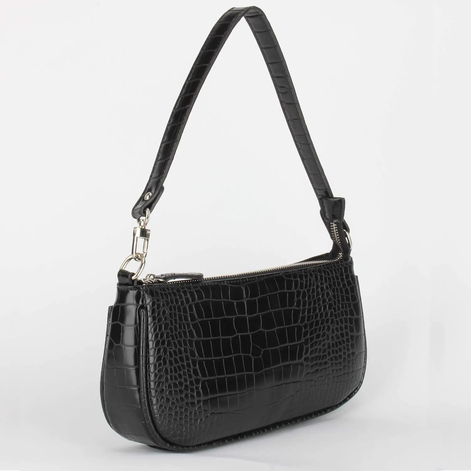 Bag Crocodile Effect Retro Faux Leather Classic Clutch Shoulder Purse Handbag for Women
