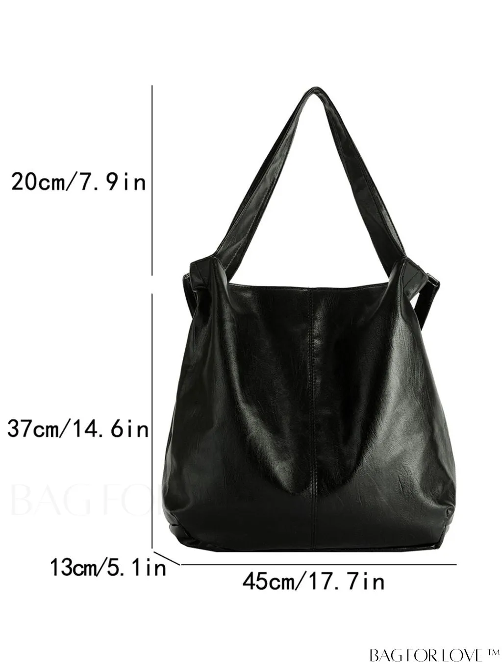 BagForLove - Chic & Spacious Faux Leather Shoulder Tote - Sleek & Stylish Design.